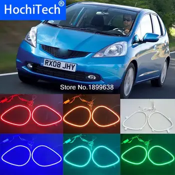 

for honda fit jazz RGB LED headlight halo angel eyes kit car styling accessories 2009 2010 2011 2012 2013