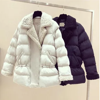 

Winter Jacket Women Coat Women Long Sleeve Warm Solid Pockets Turn Down Collar Coat Jackets Free Ship пуховик женский Z4