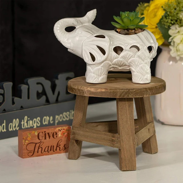 Fa Magas Székletű Növény Állvány Többfunkciós Virág Edény Kerek Kerti Cserepes Polc - Image 5