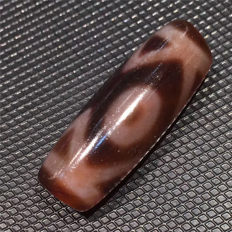 

190902-2 Cinnabar High Oily Vajra Three Eyes Pattern Dzi Bead Big Wisdom Totem Amulets Talisman Treasure Free Shipping