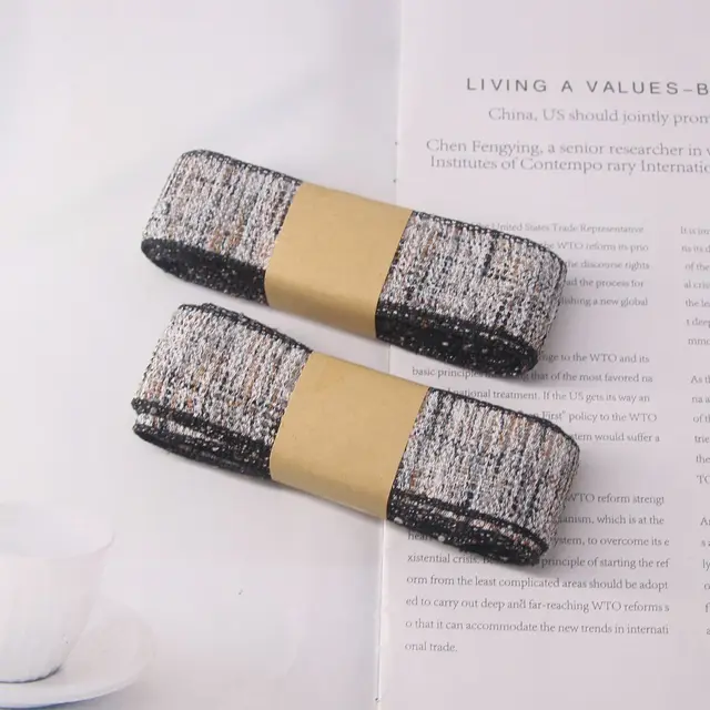 2.5cm Pattern Dress Tie Christmas Ribbon DIY Gift Wrapping Wedding Decoration Hair Accessories Bowknot Hand-Sewn Process black