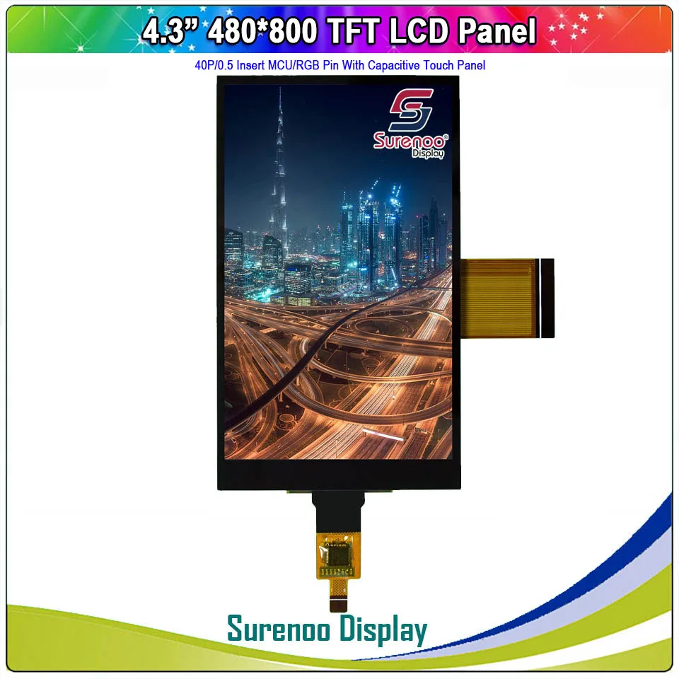 4 3 &quot480*800 40P_RGB/MCU и 37P_MCU на тонкопленочных транзисторах тонкоплёночных ЖК-дисплей