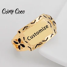 

Cring Coco Name Ring for Women Men Customized Engraving Nameplate Couple Alloy Jewelry Rings 2021 New Arrivals Birthday Gifts