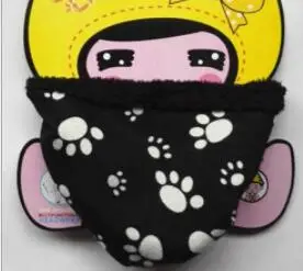 paw black Осенний детский мультяшный комбинезон, хлопковый двухслойный плюшевый вельветовый Детский Теплый шейный платок, зимний ветрозащитный шейный шарф - Цвет: paw black