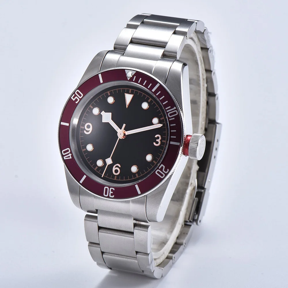 

41mm Black bay Watch Men Sea gull Automatic Mechanical Watch Sport Swim Clock Stainless Mechanical Watch Men A7