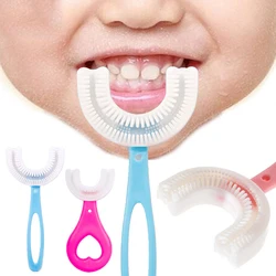 Kids U-Shaped Toothbrush For 2-6 Years Grade Soft Silicone Brush Head 360° Oral Teeth Cleaning Design For Toddlers And Children
