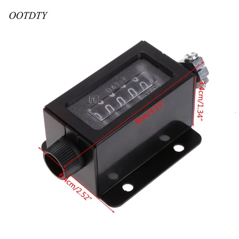 OOTDTY D67-F 5 цифр, механический счетчик хода тяги черный корпус сбрасываемый