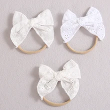 

3pcs/lot Lace Bow Baby Headband Cute Children Newborn Hair Bands For Girls Soft Thin Nylon Headbands Infant Hair Accessories