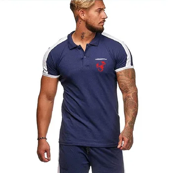 

Men's Polo Shirt for Abarth Car Logo T-shirt Summer Mens Short Sleeve casual male solid colour Cotton T shirts Men Clothes HK