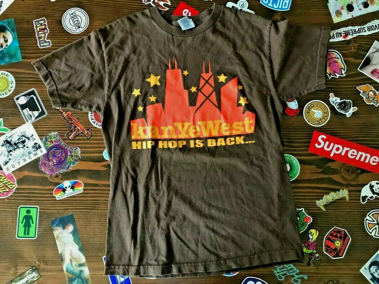 Kanye West Original 2004 College Dropout Tour Двусторонняя Мужская футболка SZ M с коротким рукавом 100%