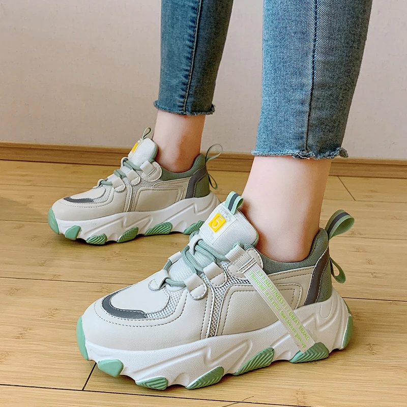 

Women's sneakers Spring Autumn new Fashion color matching low-top non-slip thick bottom casual wild trend women's shoes U27-49