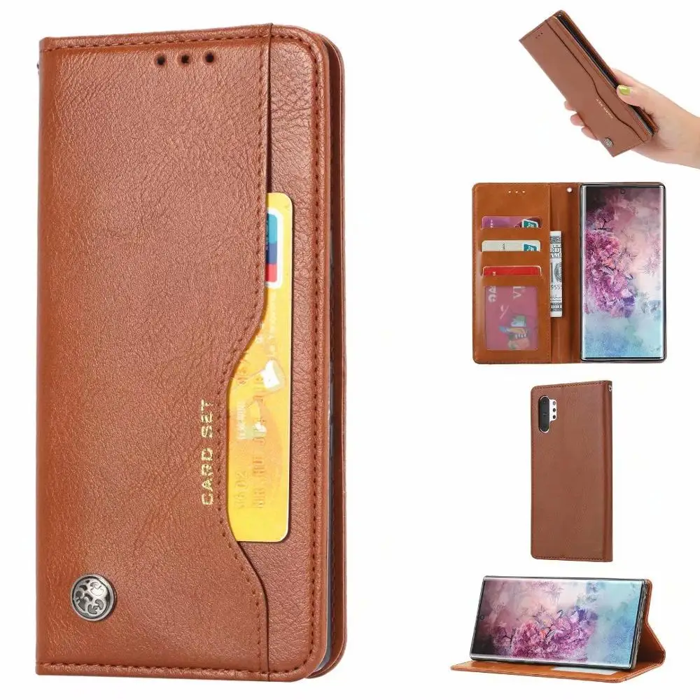 

Flip Case For Samsung Galaxy Note 10 Plus Case Luxury Magnetic Wallet Leather Back Cover Note 10 + Pro with Cards Slots funda