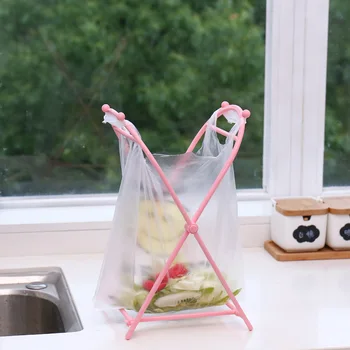 

Convenient Garbage Bag Hanger Collapsible Handbag Holder Kitchen Floor Garbage Rack Storage Rack Organizer