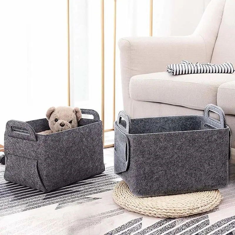 

2020 new household items felt storage basket portable home finishing collapsible storage box laundry storage basket clothes