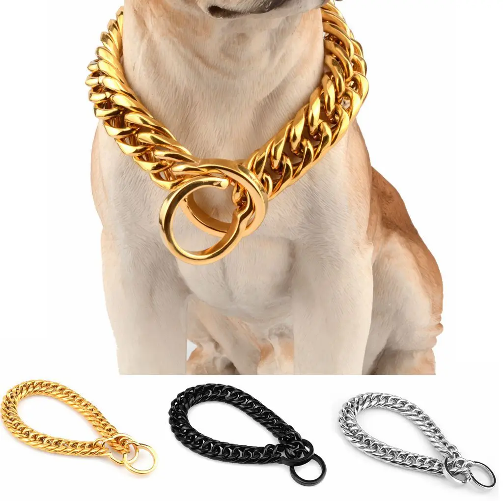 

18mm Strong Stainless Steel Dog Chain Training Pet Dog Choker Collar Necklace for Medium Large Dogs Pitbull Pugs 10A
