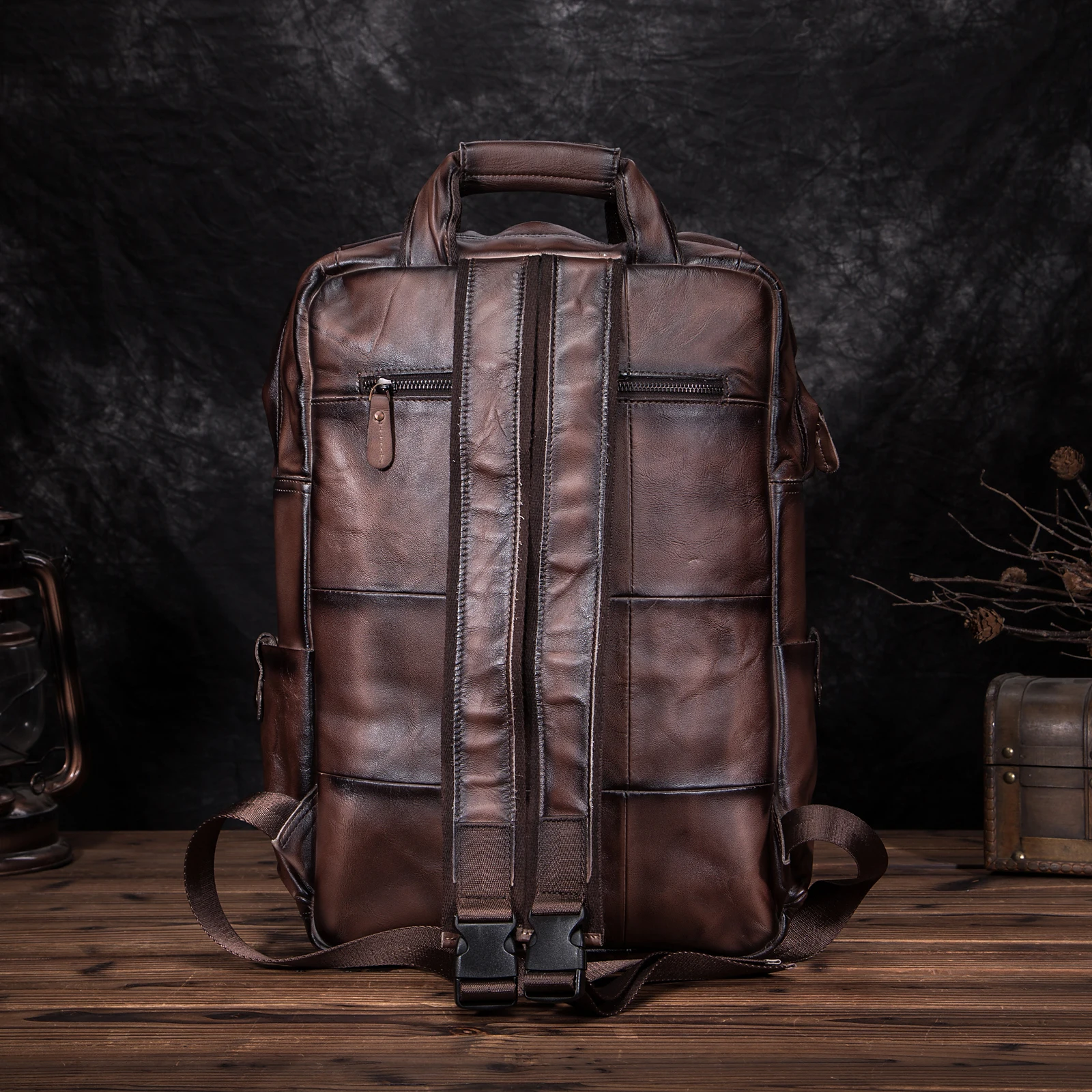 Качественная кожаная модная дорожная школьная сумка для колледжа, дизайнерский мужской сверхмощный большой рюкзак, Студенческая сумка для ноутбука, Мужская 1170-dc