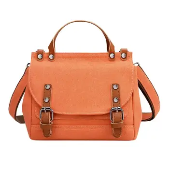 

Women's Handbag Shoulder Bag Retro Solid Color Large Capacity Canvas Fashion Simple Wild Leather Popular Casual H1