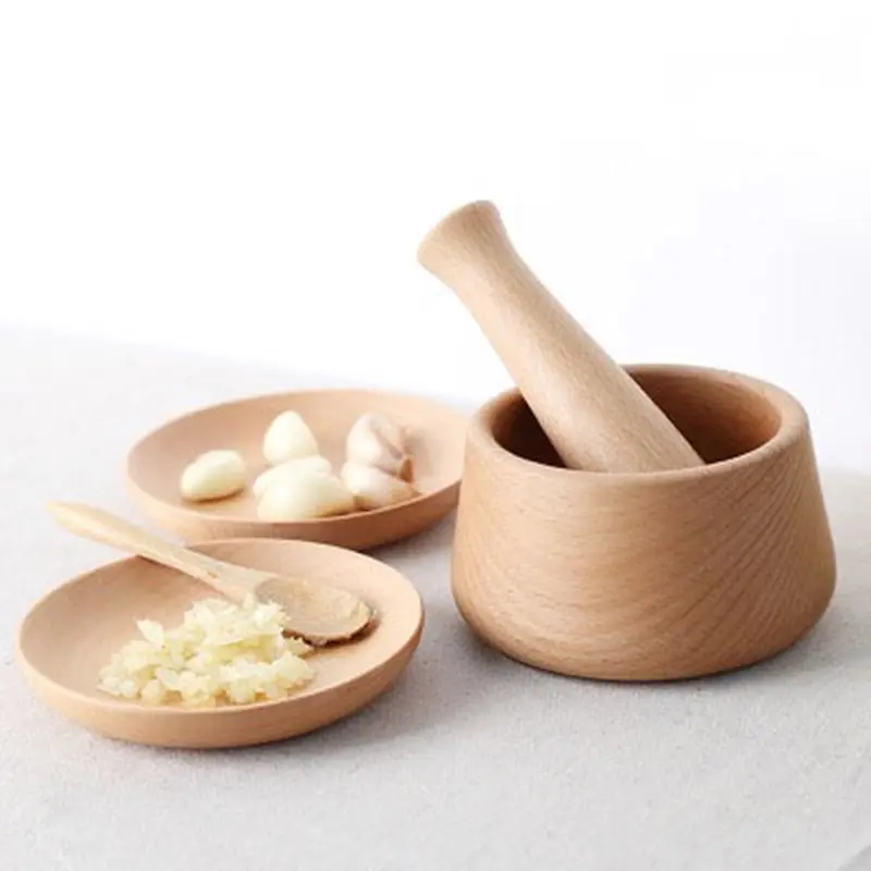 Wooden Food Muddler Grinding Rod Wood Pestle Garlic Masher Muddler Manual Baby Complementary Food Grinding Stick