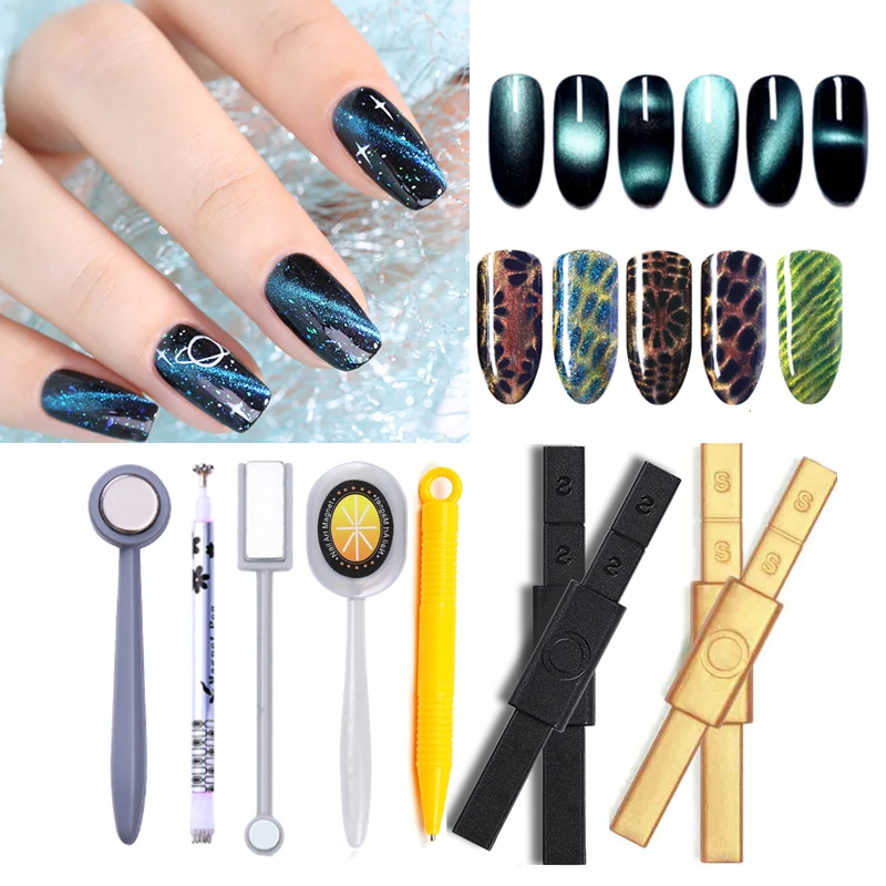

18 Patterns Strong Nail Art Magnet 5D Cat Eye Magnetic Plate Thick Nail Art Tool DIY For Cat Eye UV Gel Polish Professional