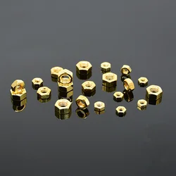 Gold Titanium - Plated Carbon Steel Hex Nuts - Metric Hexagon Fasteners (Multiple Quantities Available) - M2.5 (5PCS)