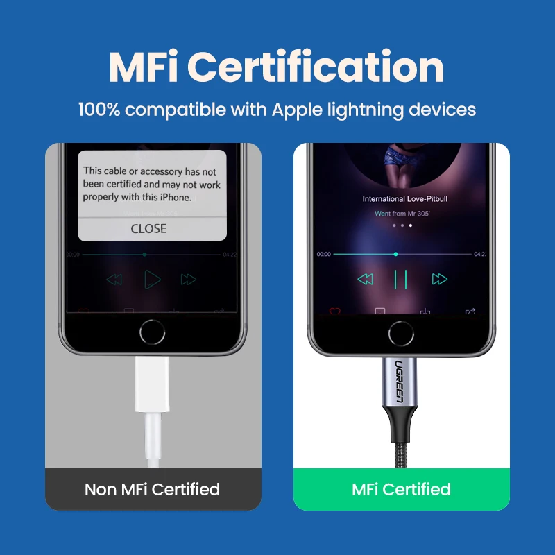Ugreen MFi Lightning to 3 5mm Headphones Adapter for iPhone 12 11 Pro 8 7 Aux 3 5mm Jack Cable for Lightning Adapter Accessories