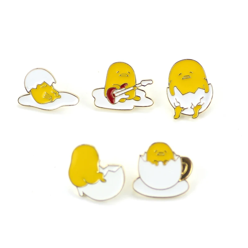 Креативный милый Kawaii Gudetama Lazy яичная Брошь Pin Мультяшные смешные яйца протеин и
