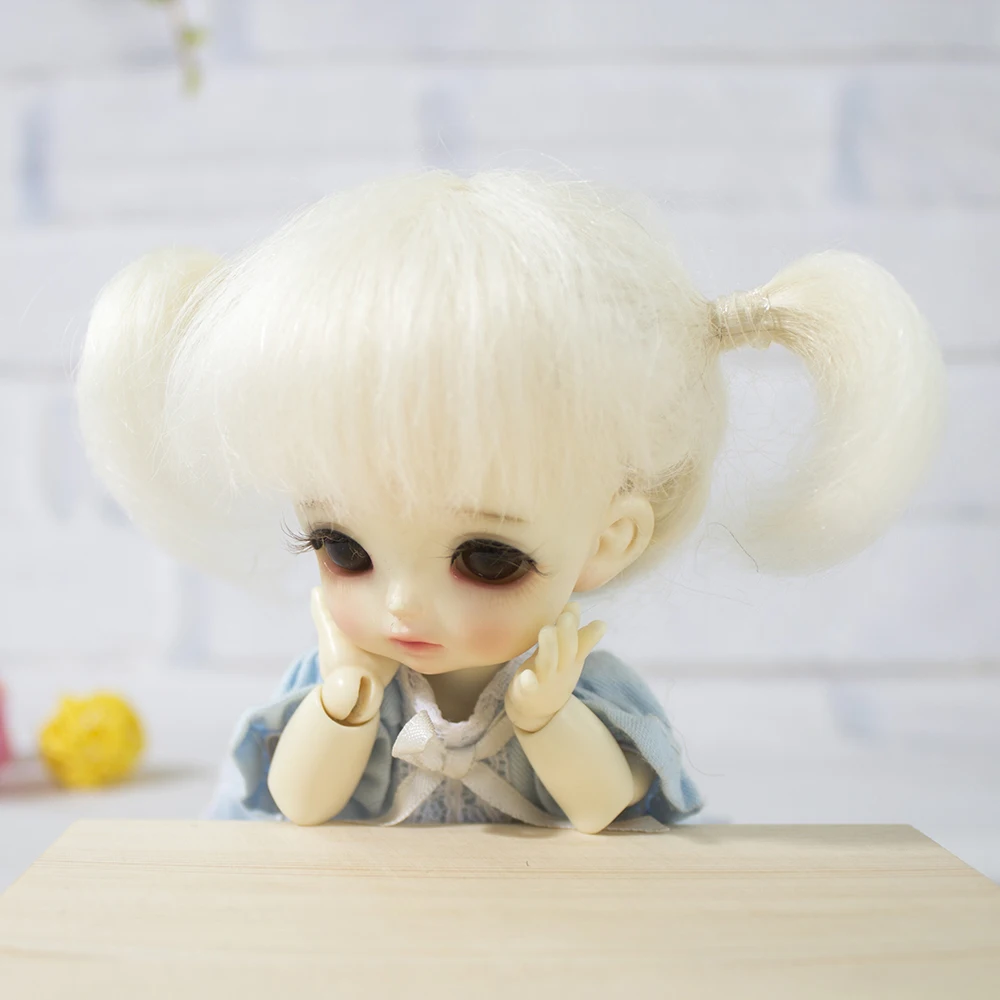 Muziwig Новое поступление очень мягкий 1/8 Bjd парик Синтетический мохеровый парик милый стиль коричневый парик куклы - Цвет: Зеленый