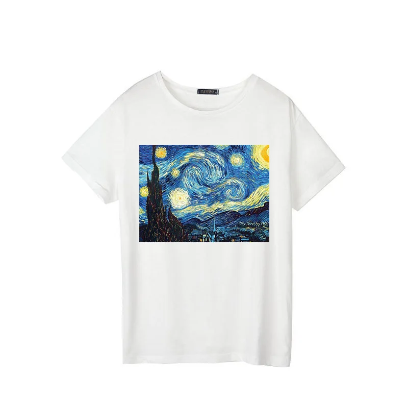 

2019 Harajuku vintage t shirt gothic fall clothes for women T-Shirts New Fashion plus size Van Gogh Painter's Work Casual tops