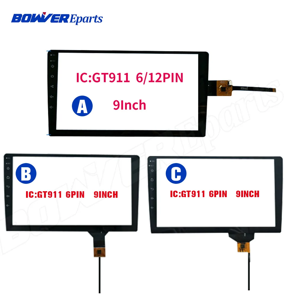 

9inch229*130MM 229X130MM GT911 6PIN 12PIN Universal Capacitive Touch Screen for Car GPS Navigation