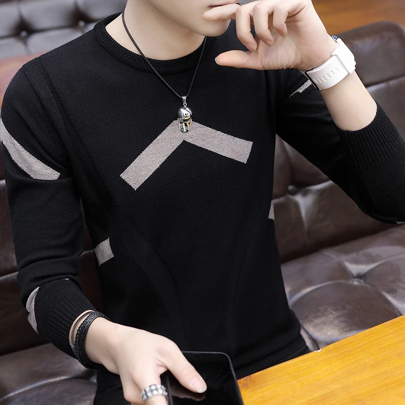 Men Sweater Slim Fit O-Neck Mens Pullover Sweater Male Coat Man Sweaters Pull Clothes Long Sleeve Homme Shirt Spring Autumn K270