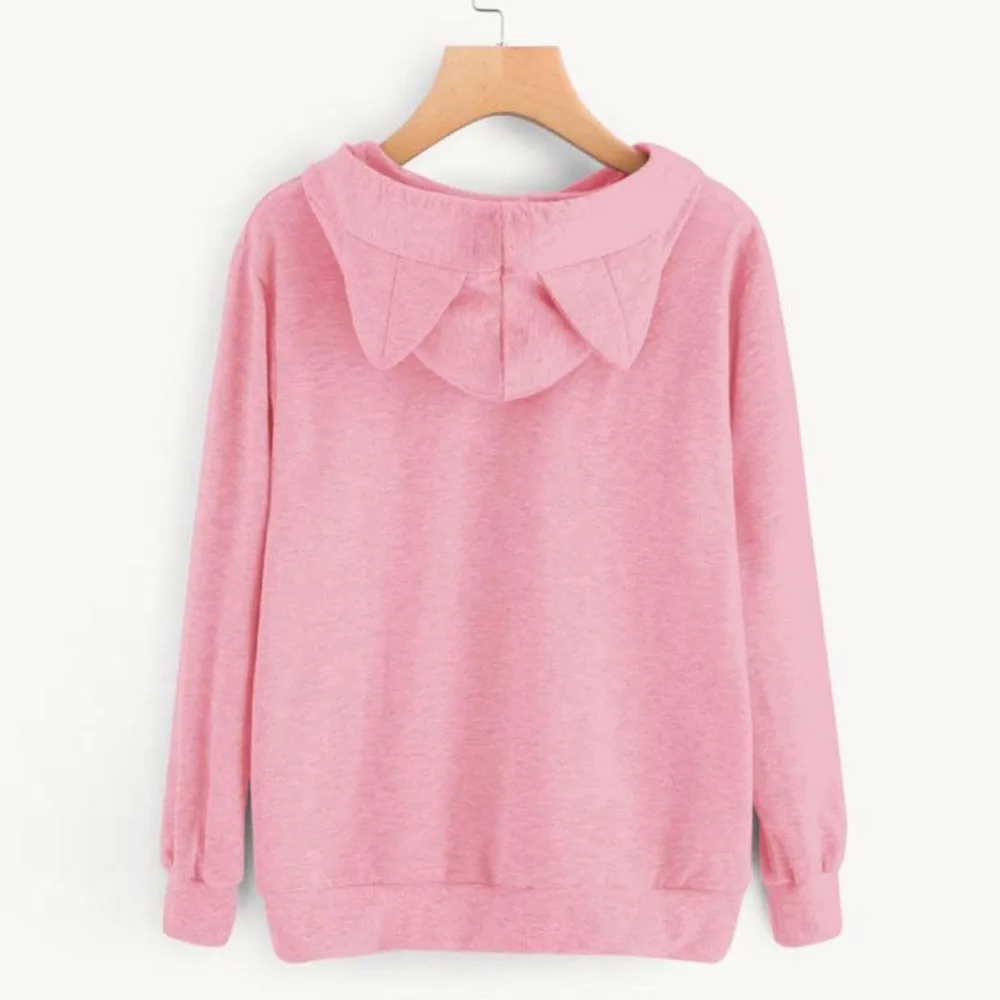 Manteau En Polaire Pour Femme - Long - Anime - Sweat à Capuche Avec Fermeture éclair - Japon Kawaii Harajuku - Kpop Streetwear - Fille - Kawaii - Manteau à Capuche - Cosplay - Oreilles De Lapin