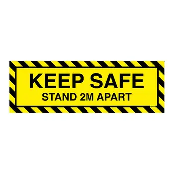 

Keeps Distance Door Sticker Keep Safe Stand 2M Apart Self-adhesive PVC Sticker For Elevator Office Public Area New