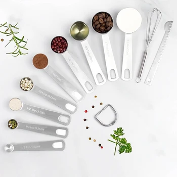 

Measuring Spoons Set - Heavy Duty Stainless Steel Measuring Tools For Kitchen Cooking And Home Baking
