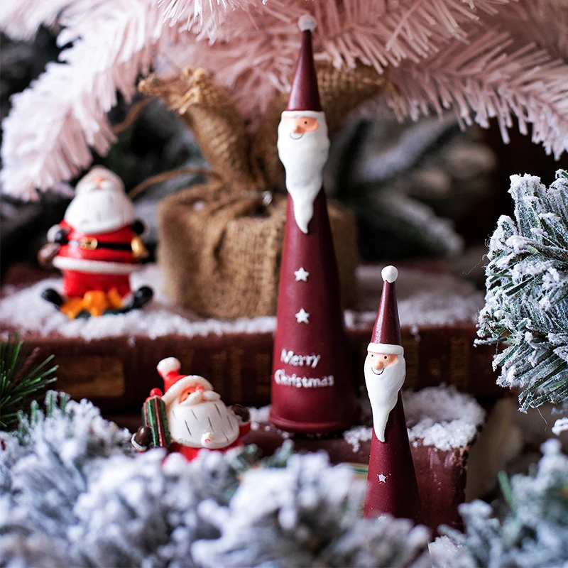 

Santa Claus Ceramic Desktop Table Christmas Decorative Statue Home Crafts Room Decor Objects Office Resin Sculpture Wedding Gift
