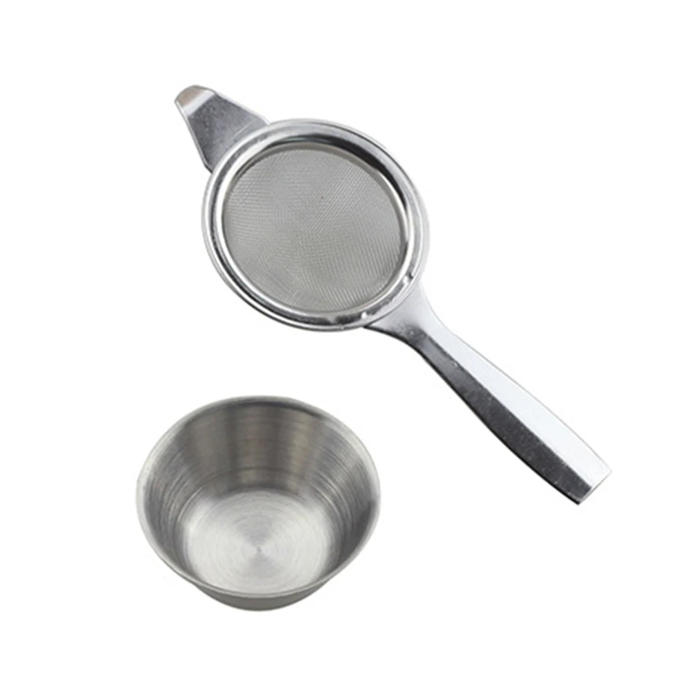 

Retro Tea Infusers Kitchen Tool Loose Stainless Steel Tea Strainer Mesh Long Handle Tea Filter Mini + Loose Leaf Drip Bowl