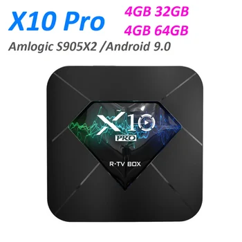 

20pcs X10 PRO Android 9.0 Smart TV BOX Amlogic S905X2 Quad Core 4GB 64GB BT4.0 USB3.0 2.4G/5G Dual WIFI 3D 4K HDR Set Top Box