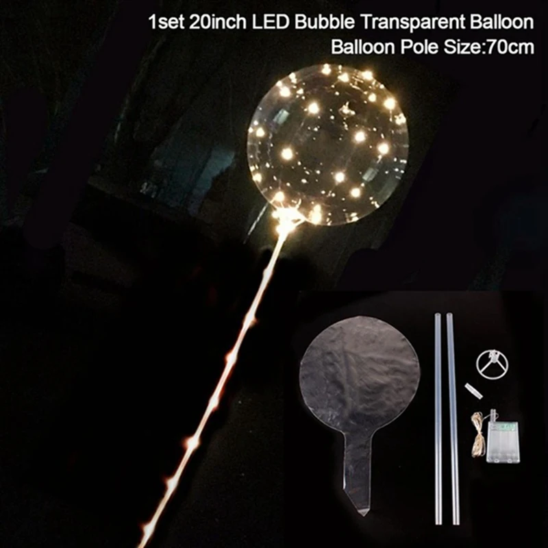 Huiran 20 дюймов светодиодный Сияющий воздушный шар светящийся прозрачный гигантский большой шар балон украшение для свадьбы, дня рождения, вечеринки для детей и взрослых - Цвет: LED Light Balloon 2