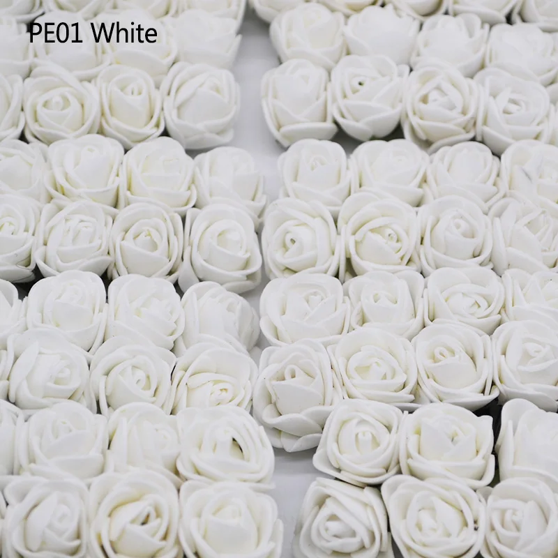 36/72/144 шт. 2 см искусственные розы PE Поролоновый букет цветов для Baby Shower или для вечеринки по случаю дома Свадебные украшения DIY ВЕНОК в форме искусственных цветов - Цвет: PE01