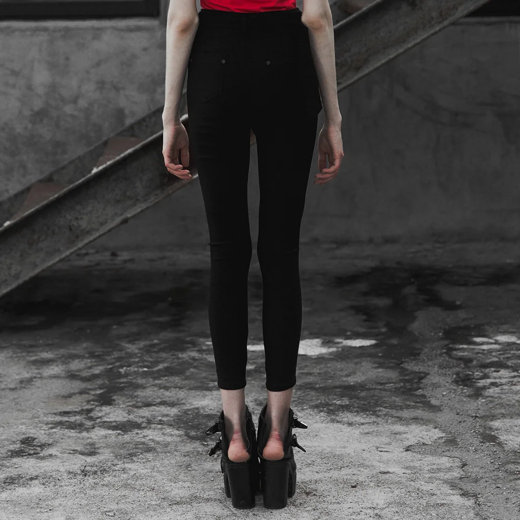 side zip skinny trousers