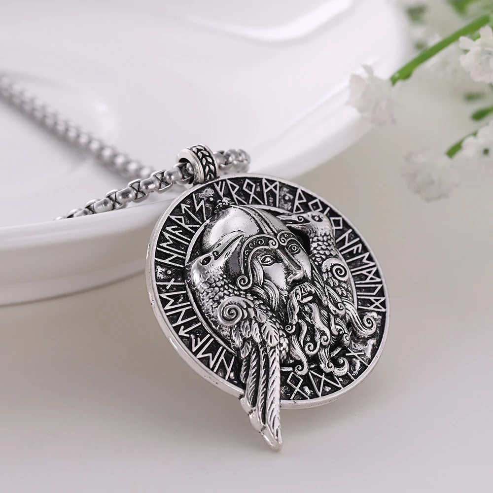 Lemegeton Wicca ожерелье для мужчин Сверхъестественное Odin ворона амулет талисман Подвеска Ожерелье нержавеющая сталь цепь Викинг ювелирные изделия