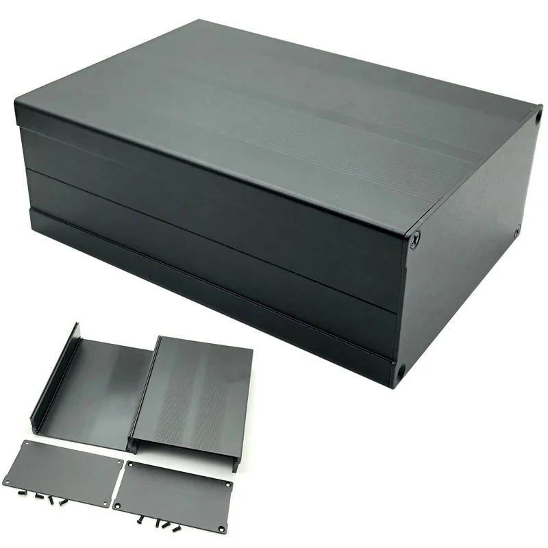 Online 1pc Aluminum PCB Instrument Box Black Aluminum Enclosure Electronic Project Case Circuit Board with Screws 150x105x55mm