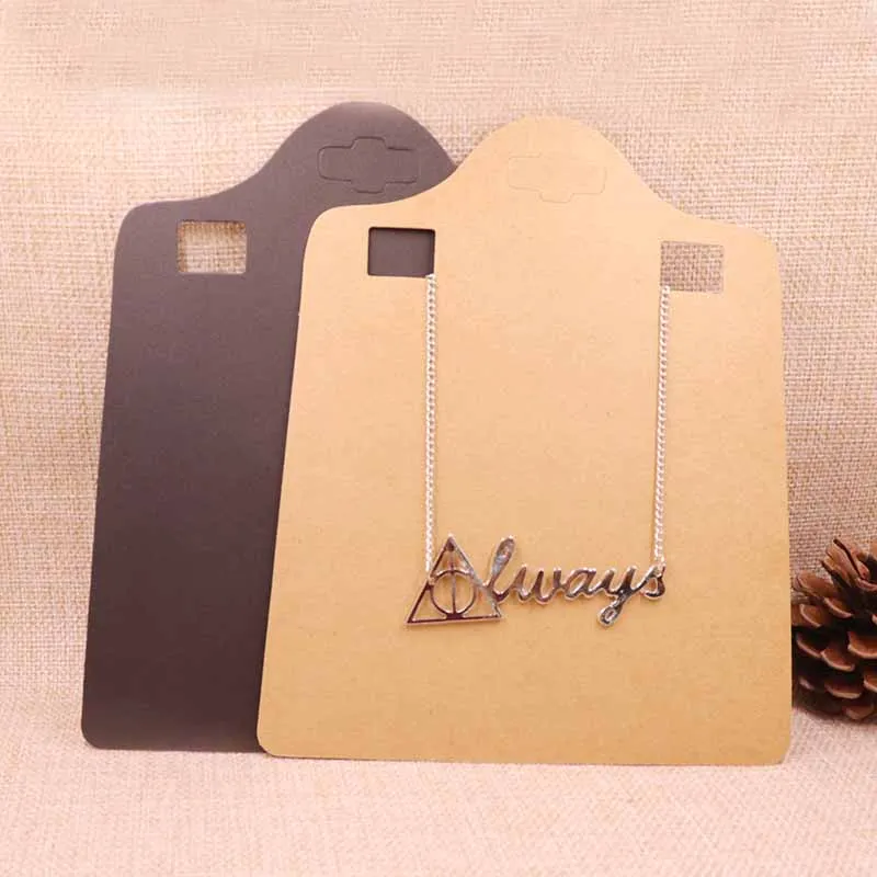 

2019 50pcs Hotsale Extended Black/Kraft Necklace Card For bigger & Necklace Card Custom Logo Necklace Card Cost Extra Printing