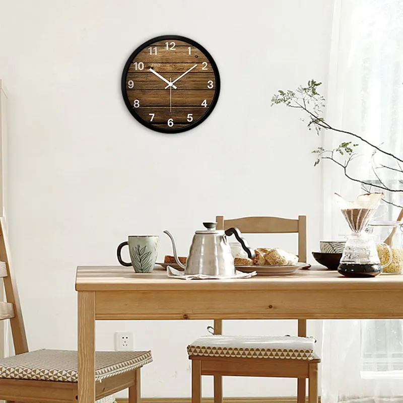 

Wood Grain Personalized Clocks Fashion Wall Clock Living Room Creative Modern Simple Mute Large Clock Quartz Clock Watch