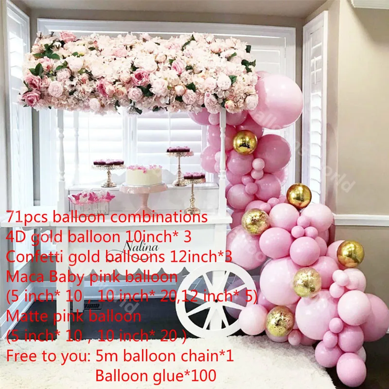 DIY Macaron Baby Shower пастельный розовый 1 арочный комплект пастельных шариков золотого