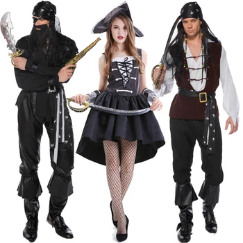 

Pirate Captain Costumes Adult Men Pirate Costume Cosplay Set for Women Halloween Party Pirates Dress Up Carnival Plus Size Fancy