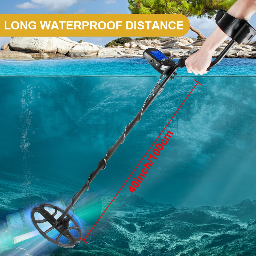 Depth Waterproof Metal Detector Underground 2m Gold Detector Digital display Pinpointing With backlight High frequency 19