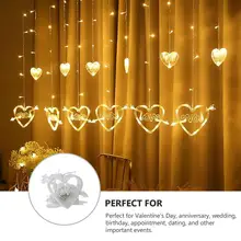 Cadena de luces con forma de corazón, cortina de luz con una flecha a través del corazón, linterna de cortina (enchufe de la UE), 1 ud.