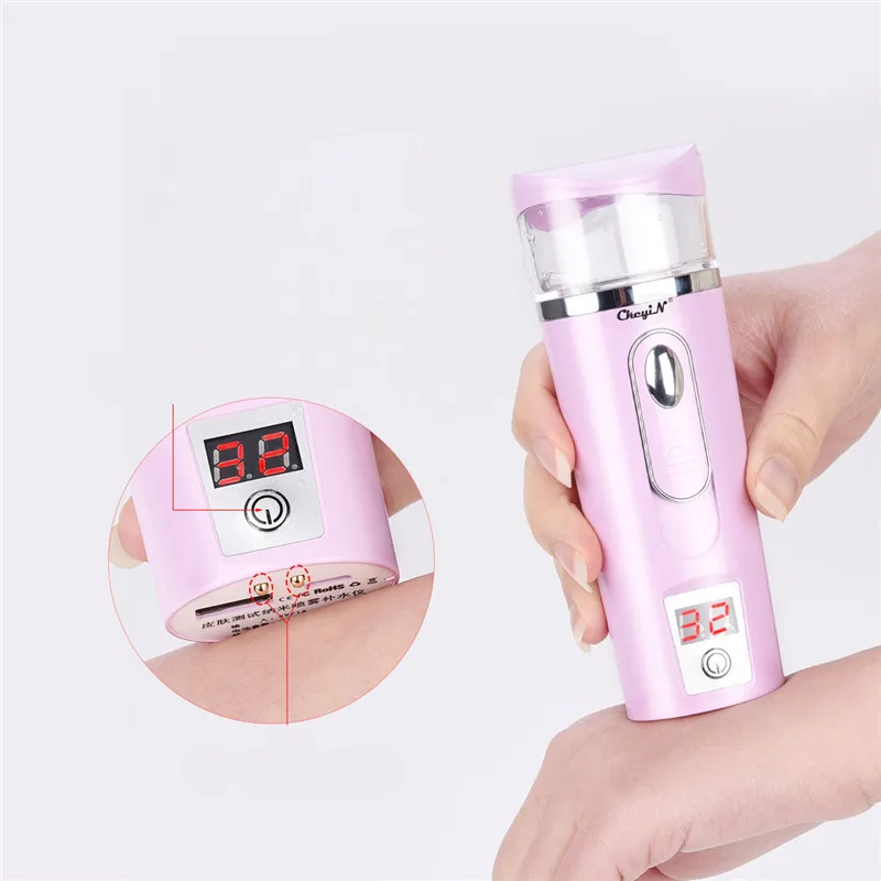 3In1 Handy Facial Steamer Nano Mister Face Spray Bottle Mist Sprayer Skin Moisture Meter Power Bank