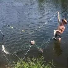 Portátil de náilon única camada lagosta dip gaiola camarão gaiola pesca net dobrável fishnet linha peixe gaiola pesca