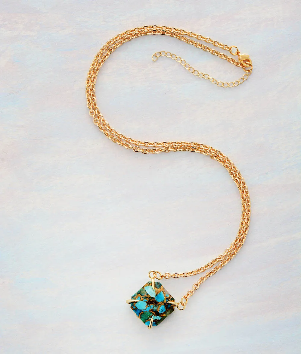 Unique Stone Pendant Necklaces Gold 